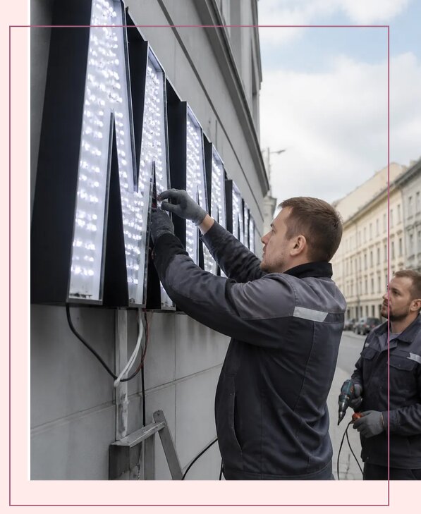 Изготовление и монтаж светодиодных LED вывесок в Вичуге
